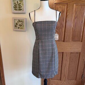 Altar'd State Women's Houndstooth Mini Dress Black & Rust Size M NWT